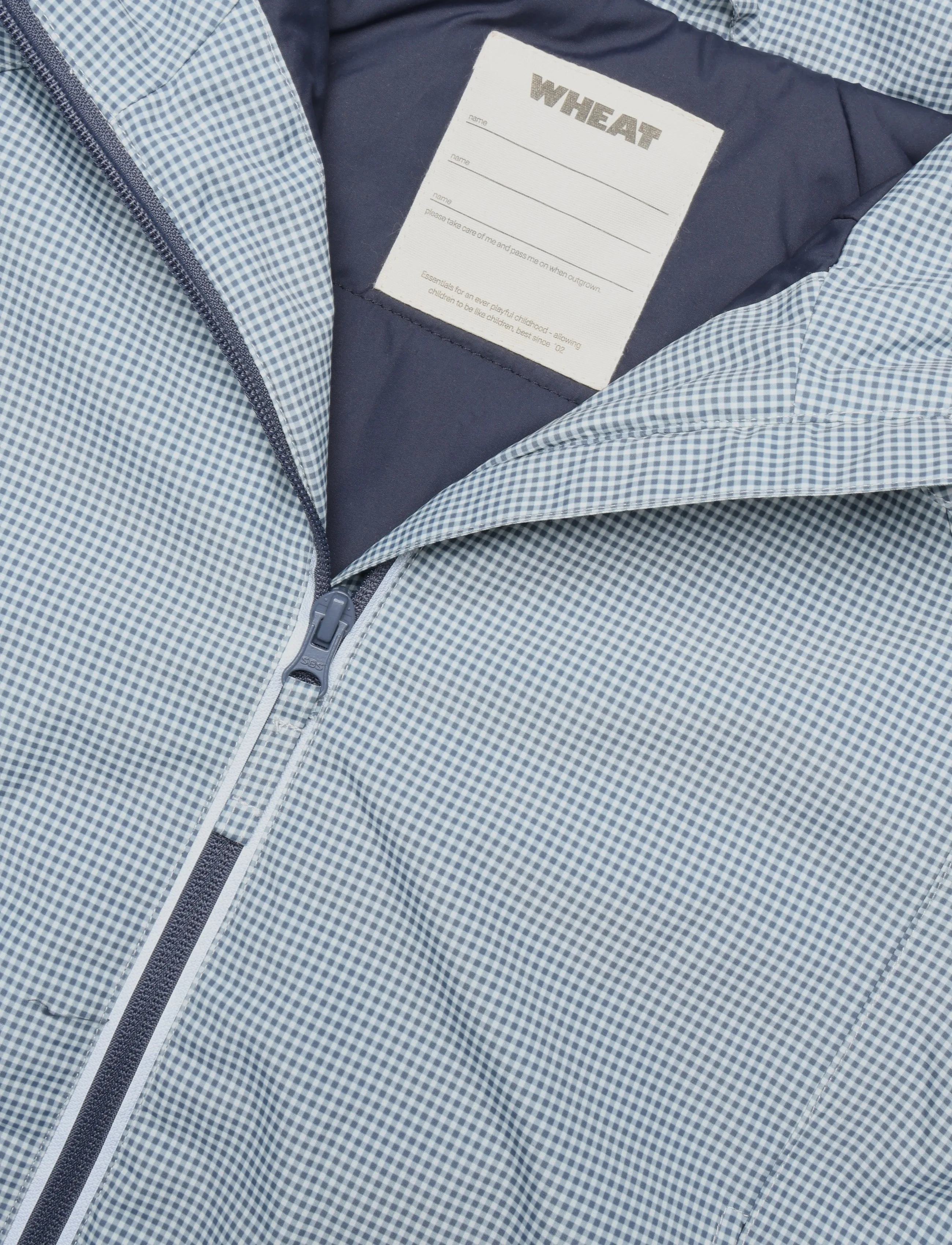 Wheat - Lightweight Puffer Jacket Sollo - talvejoped - blue check - 2