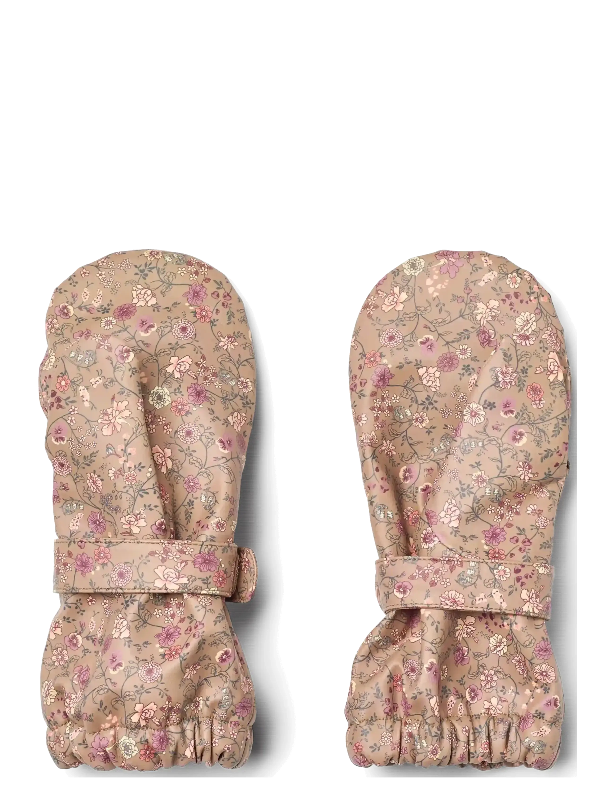Wheat - Rain Mittens Rily - rain gloves - portabella flowers - 1