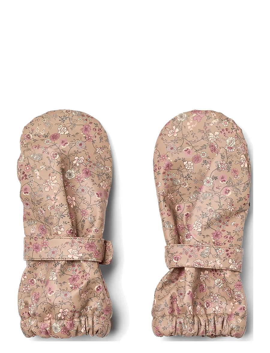 Wheat - Rain Mittens Rily - rain gloves - portabella flowers - 1