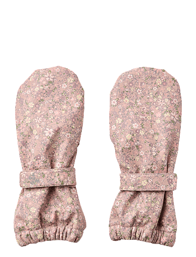 Wheat Rain Mittens Rily - Accessoarer - POWDER FLOWER MEADOW / pink/rose