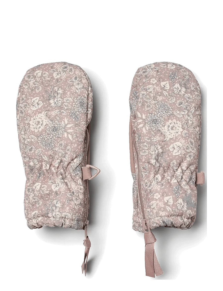 Wheat - Technical Mittens Zipper - dry rose flowers - 0