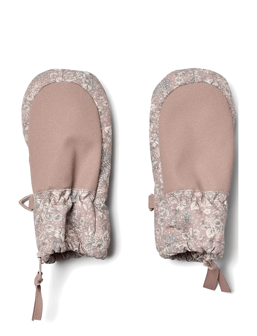 Wheat - Technical Mittens Zipper - dry rose flowers - 1