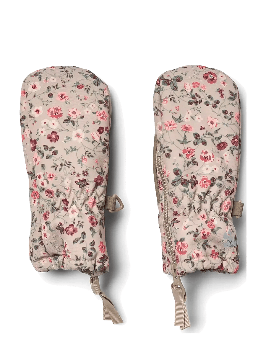 Wheat - Technical Mittens Zipper - baby-handschuhe - grey moon flowers - 0
