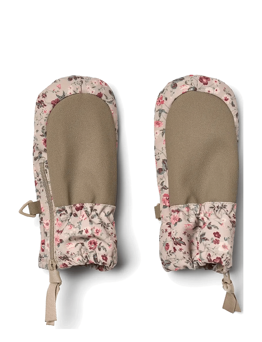 Wheat - Technical Mittens Zipper - baby-handschuhe - grey moon flowers - 1