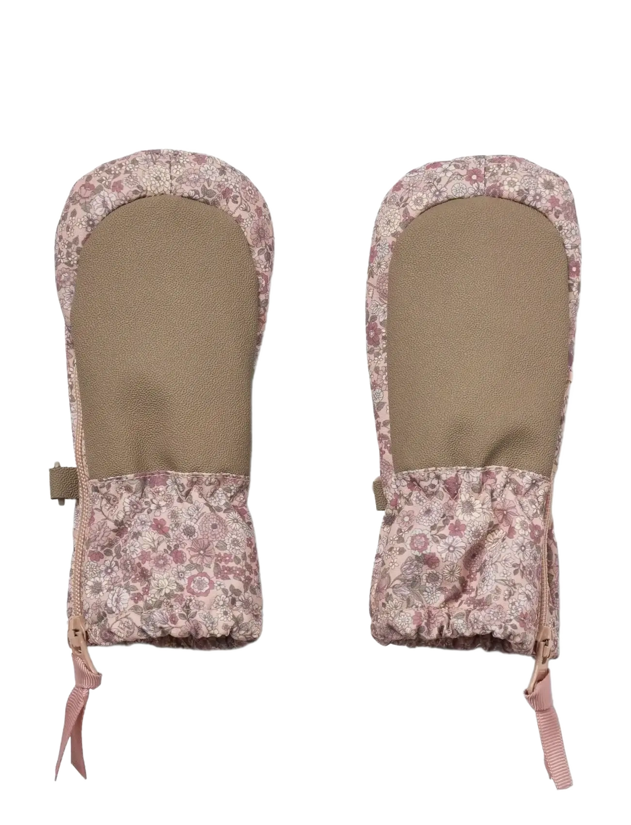 Wheat - Technical Mittens Zipper - lowest prices - rose dust flowers - 1