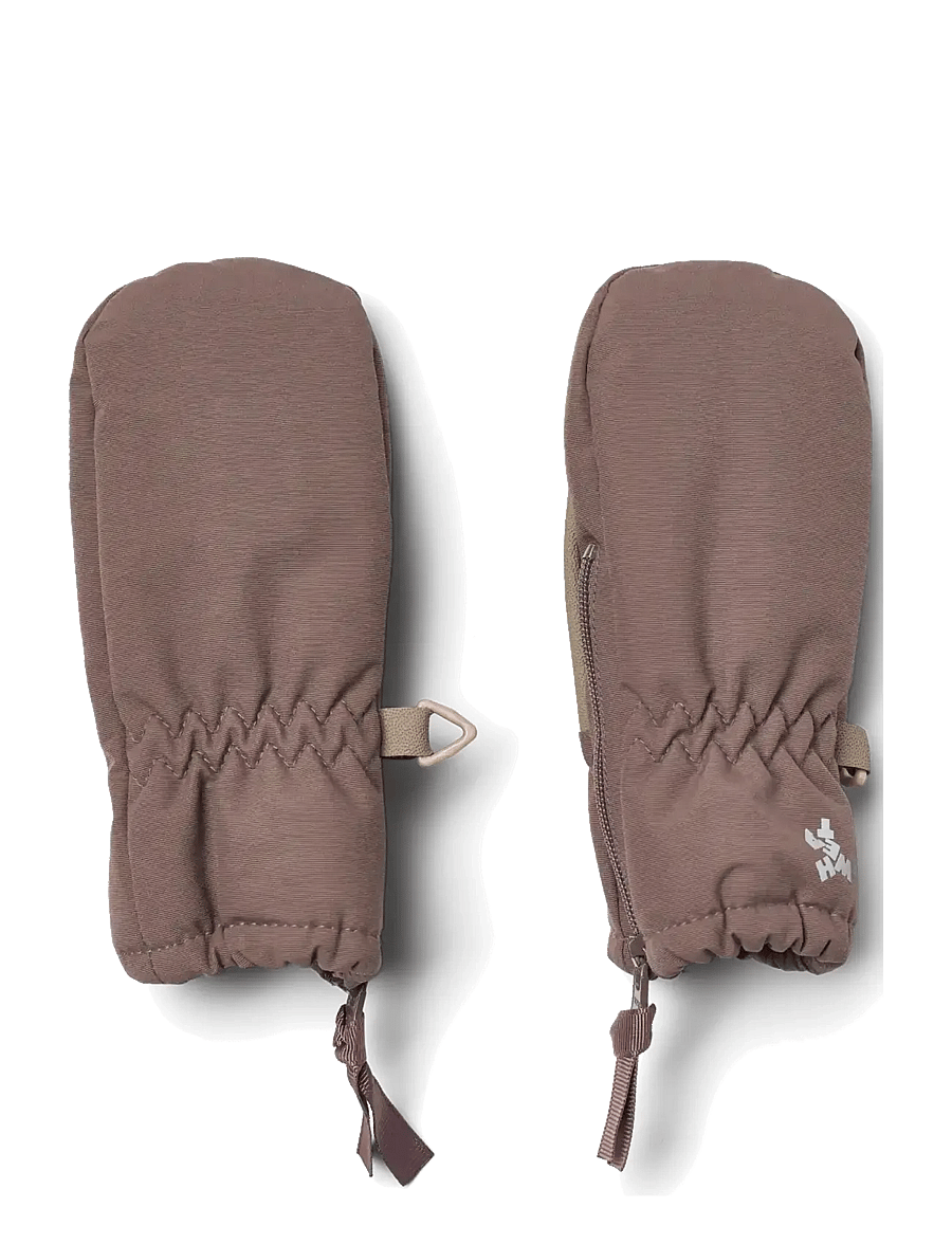 Wheat - Technical Mittens Zipper - baby gloves - plum truffle - 0