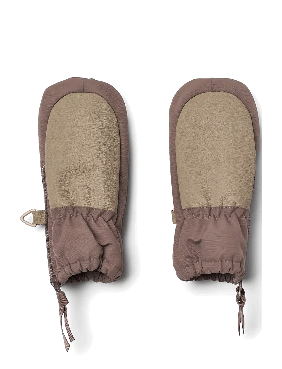 Wheat - Technical Mittens Zipper - baby gloves - plum truffle - 1