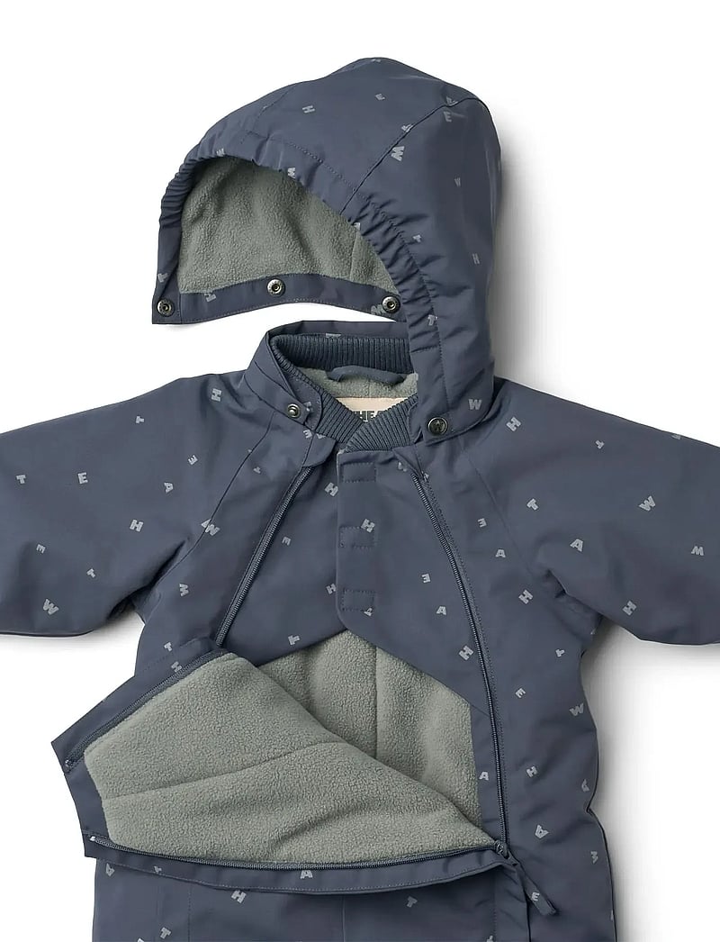 Wheat - Snowsuit Adi - talvekombinesoon - greyblue letters - 2
