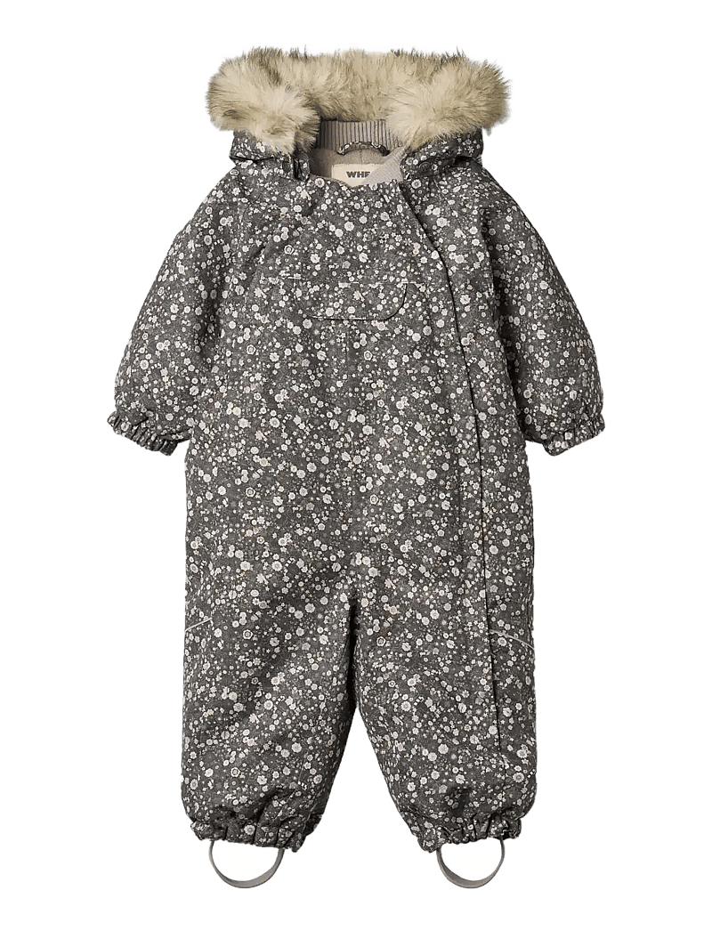 Wheat - Snowsuit Nickie - talvekombinesoon - black sea open flowers - 0