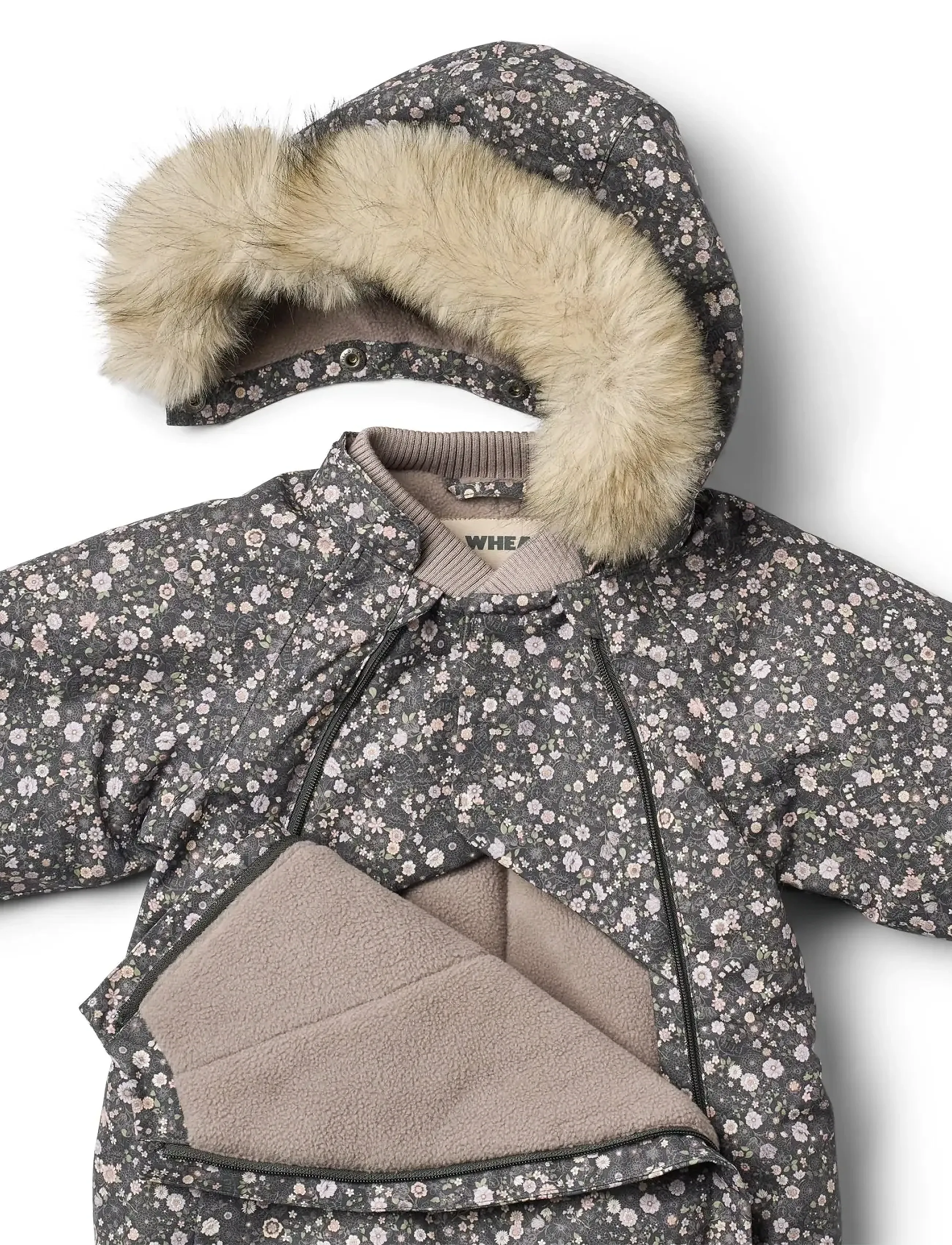 Wheat - Snowsuit Nickie - schneeanzug - black sea open flowers - 2