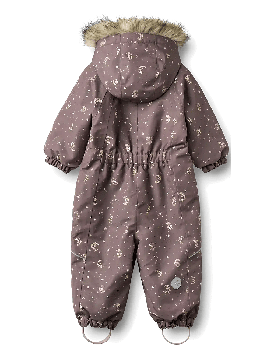 Wheat - Snowsuit Nickie - vinteroveraller - plum truffle stars - 1