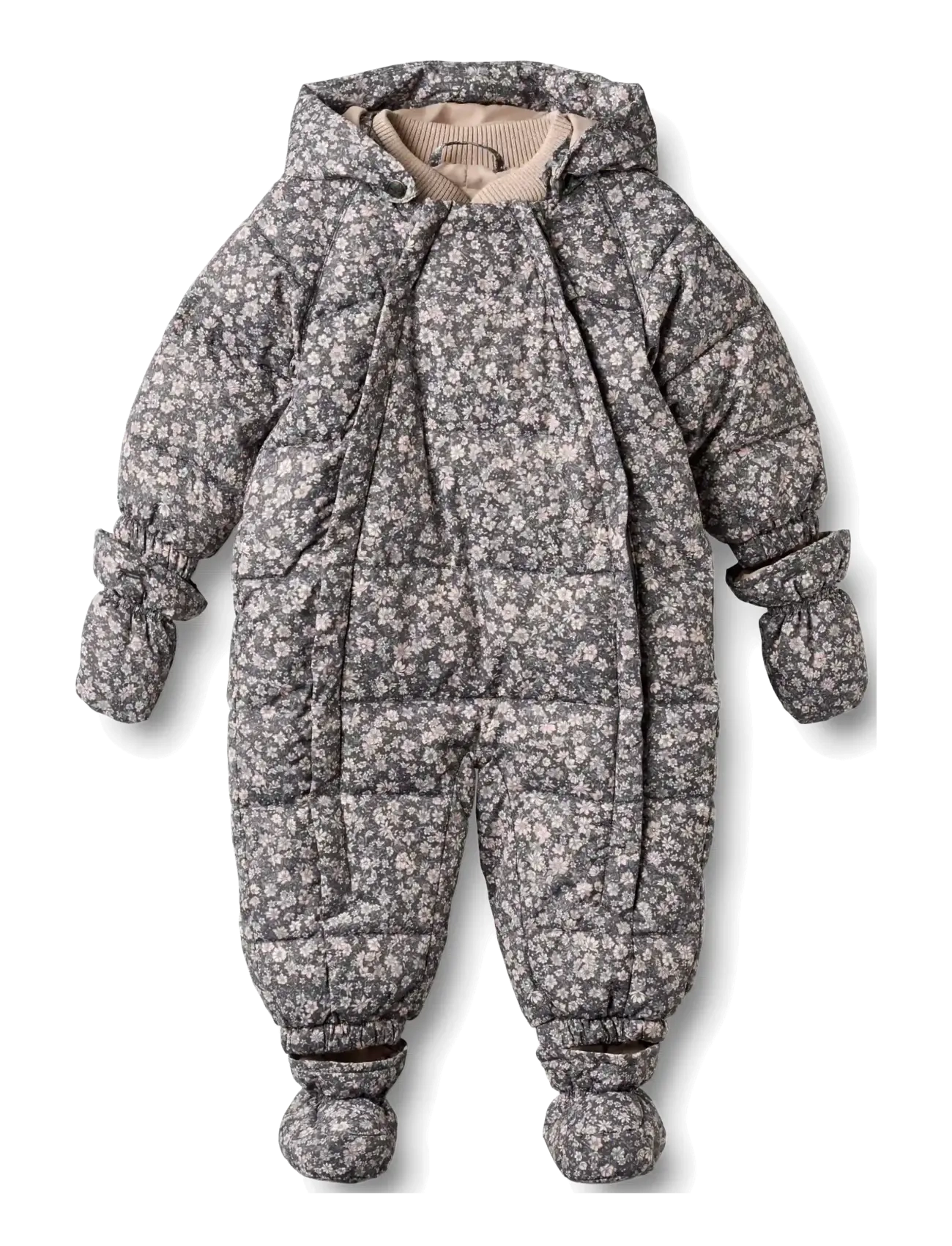 Wheat - Puffer suit Edem - schneeanzug - dark charcoal flowers - 2