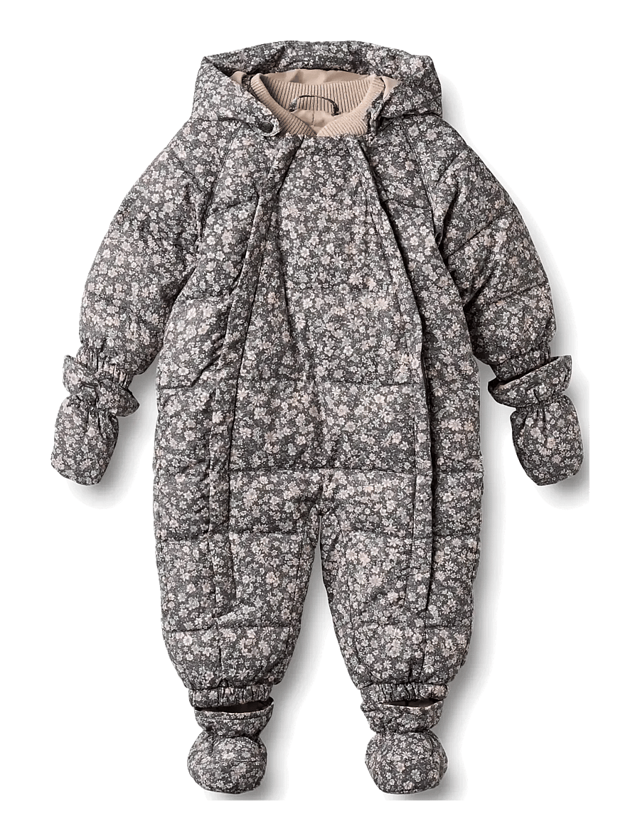 Wheat - Puffer suit Edem - schneeanzug - dark charcoal flowers - 2