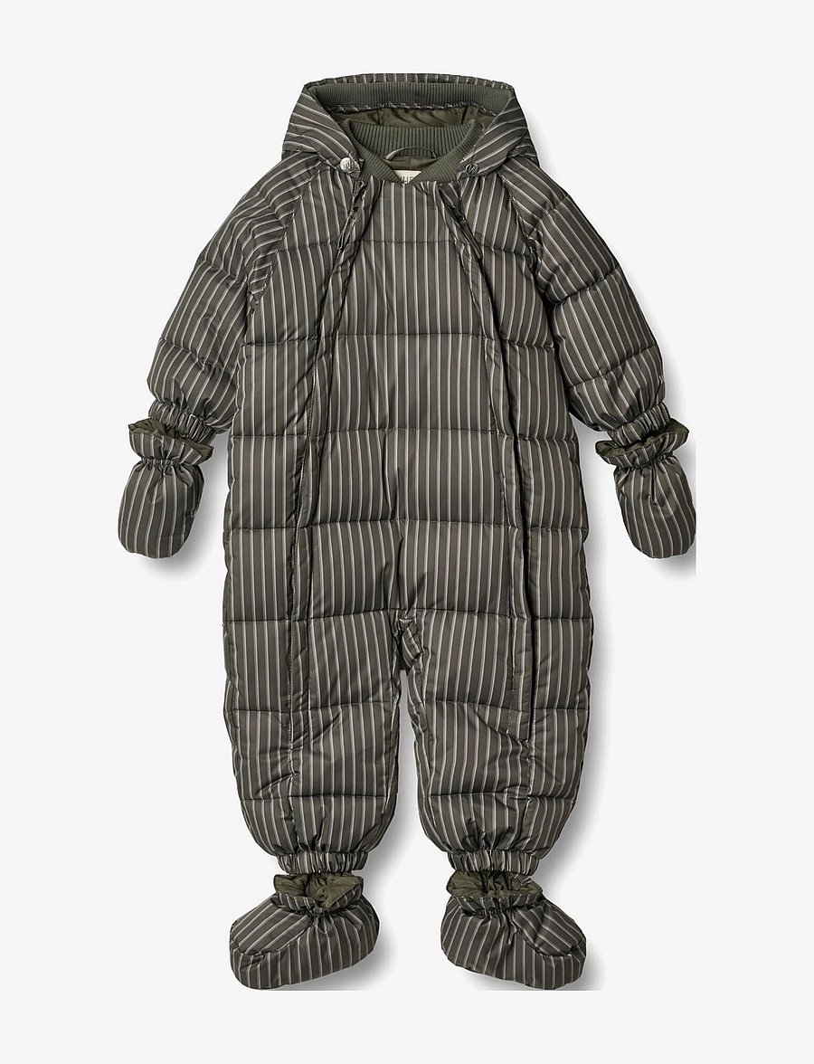 Wheat - Puffer Baby Suit Edem - autumn stripe - 0