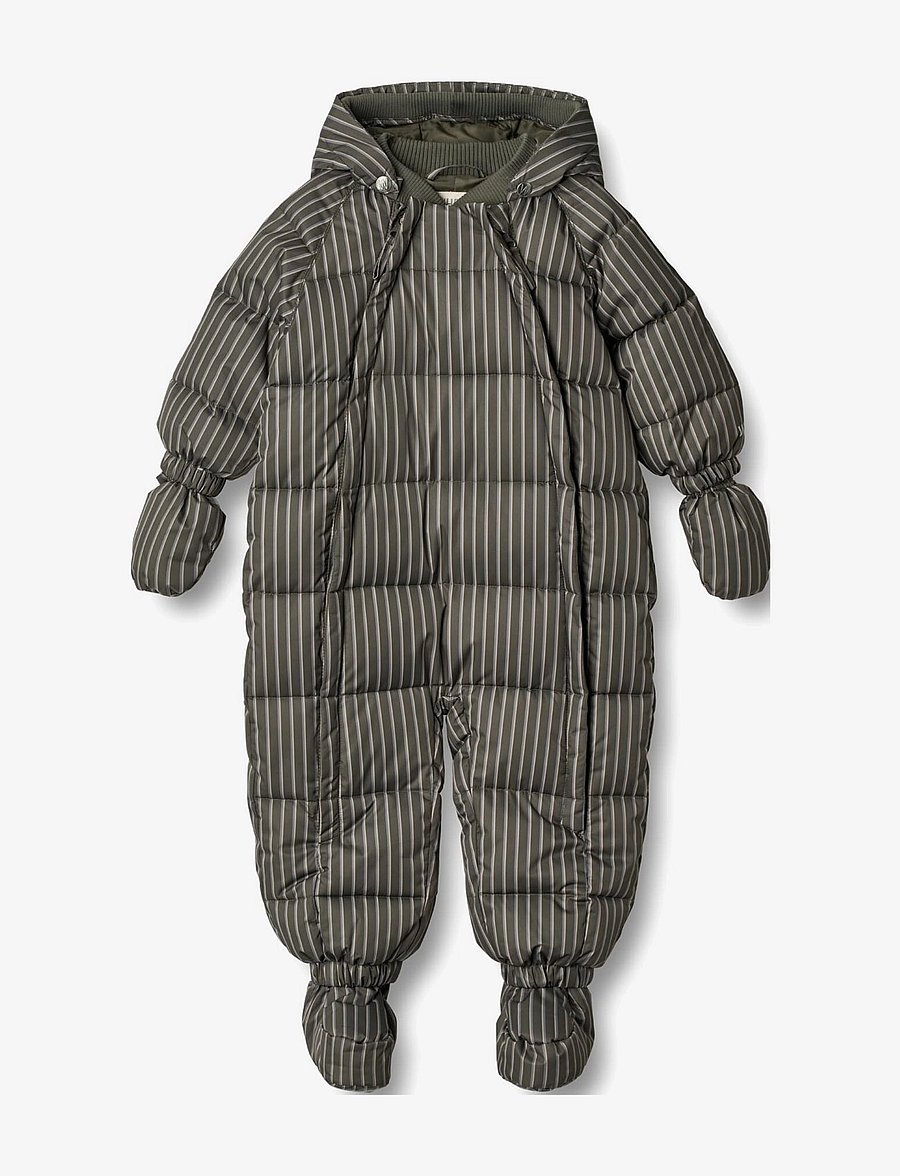 Wheat - Puffer Baby Suit Edem - autumn stripe - 1