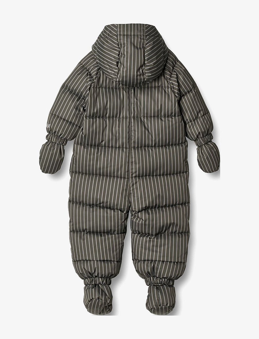 Wheat - Puffer Baby Suit Edem - autumn stripe - 2