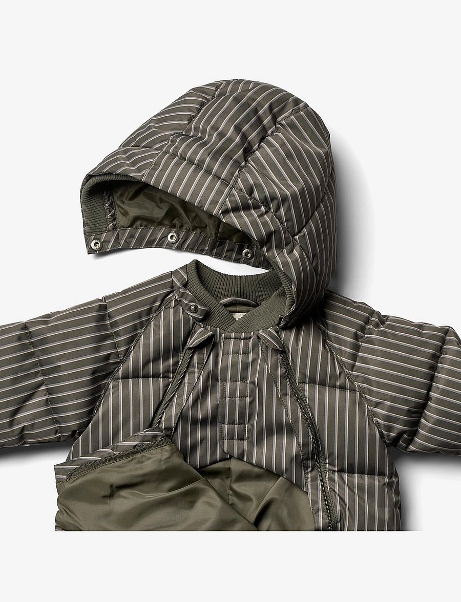 Wheat - Puffer Baby Suit Edem - autumn stripe - 3