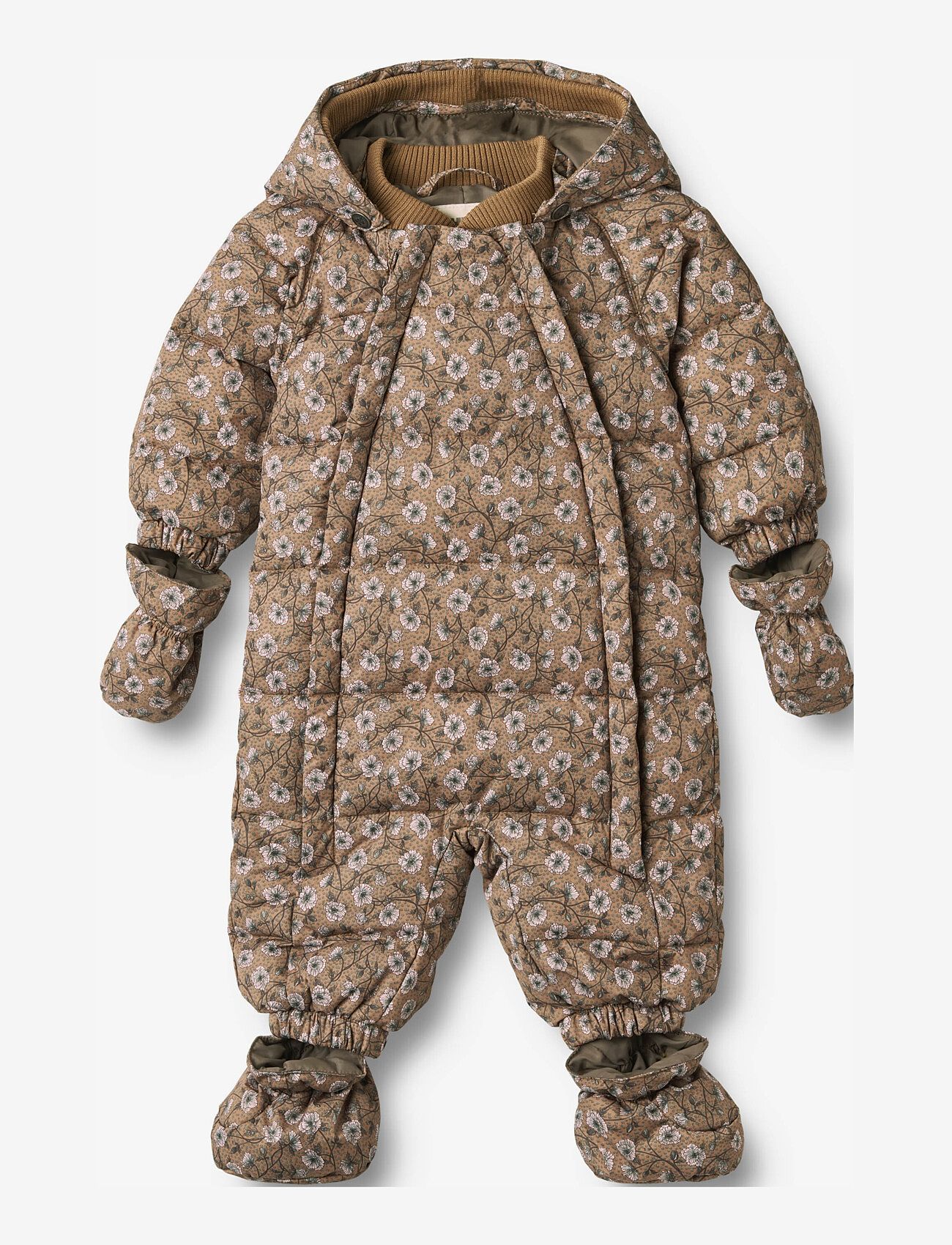 Wheat - Puffer Baby Suit Edem - softshell-overalls - caramel anemones - 0