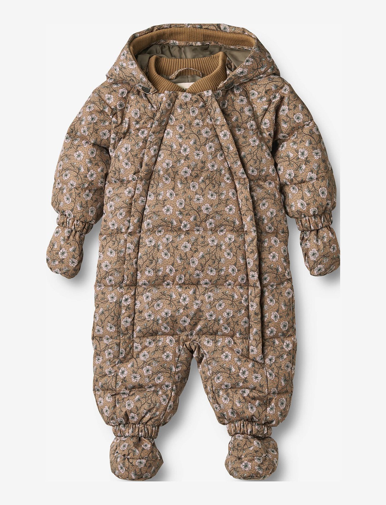 Wheat - Puffer Baby Suit Edem - softshell-overalls - caramel anemones - 1