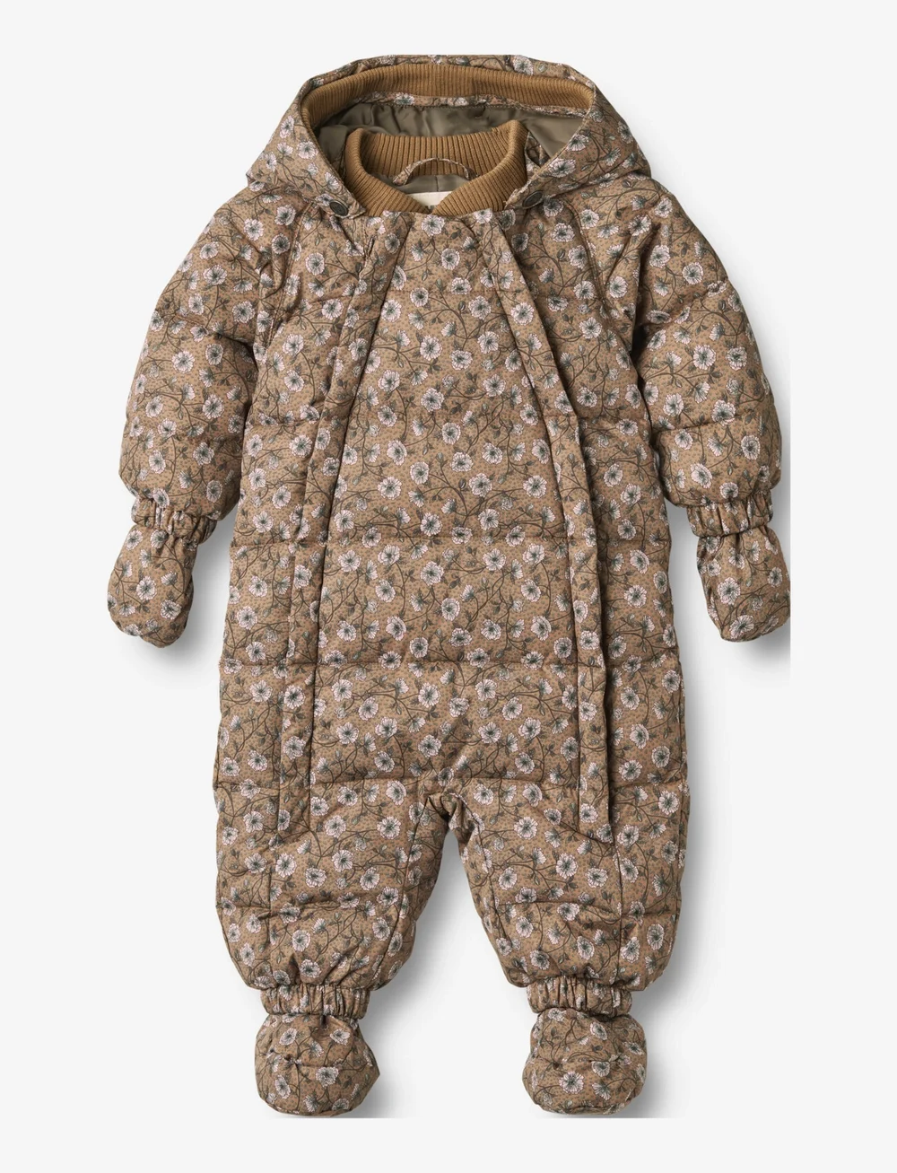 Wheat - Puffer Baby Suit Edem - softshell kombed - caramel anemones - 1