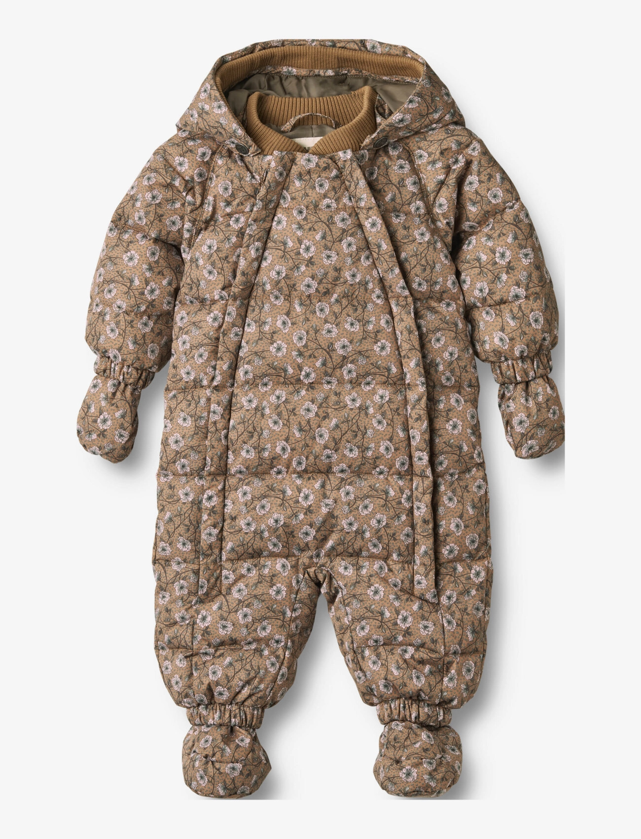 Wheat - Puffer Baby Suit Edem - skaldragter - caramel anemones - 1