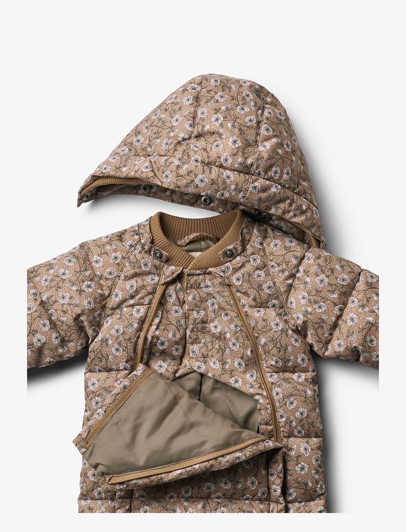 Wheat - Puffer Baby Suit Edem - softshell-overalls - caramel anemones - 3
