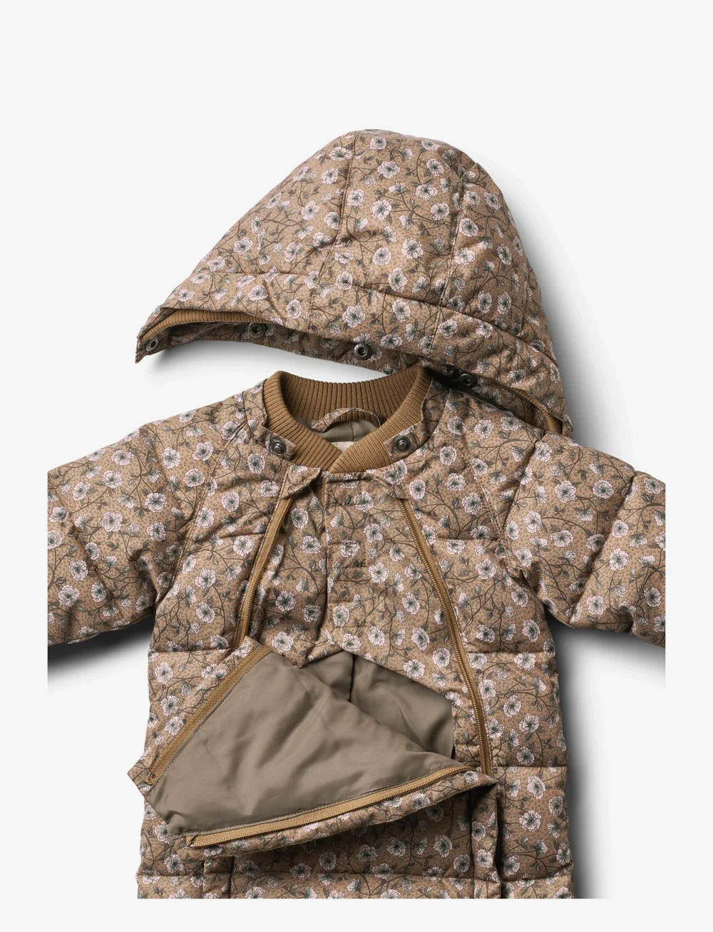 Wheat - Puffer Baby Suit Edem - softshell kombed - caramel anemones - 3