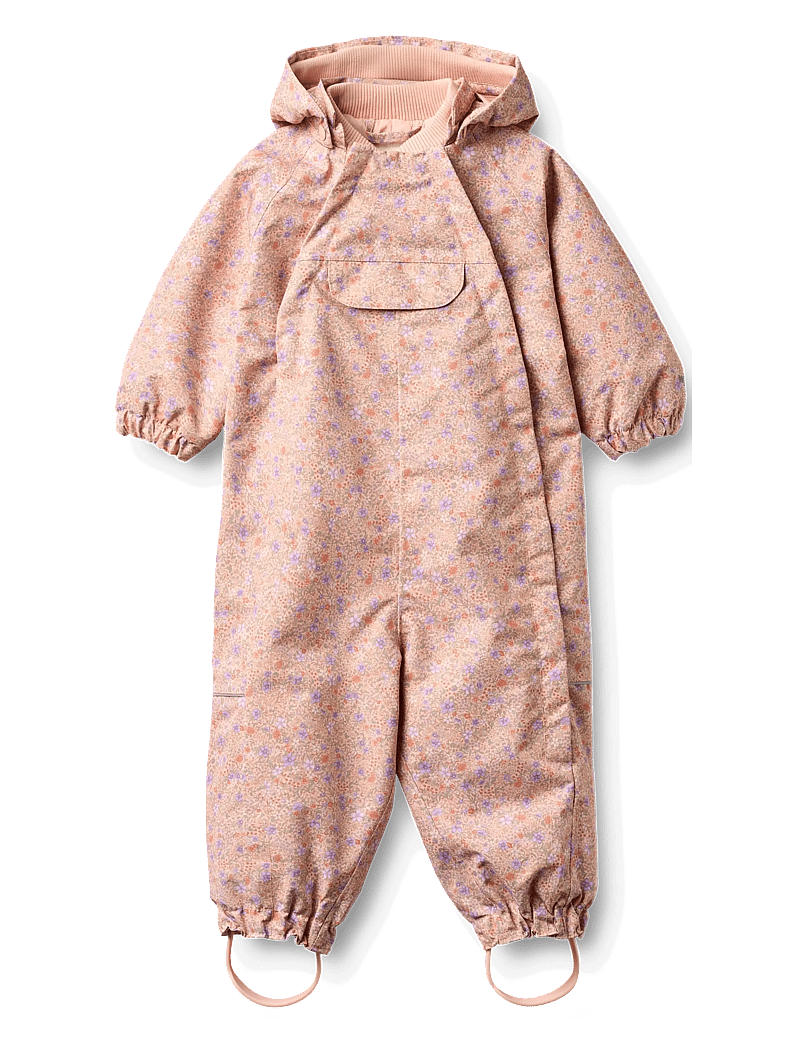 Wheat - Outdoor Suit Olly - shell overalls - rose sorbet flowers - 0