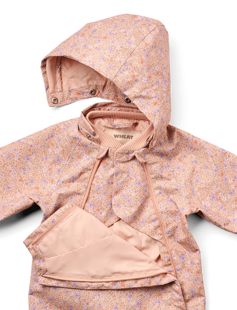 Wheat - Outdoor Suit Olly - shell overalls - rose sorbet flowers - 2
