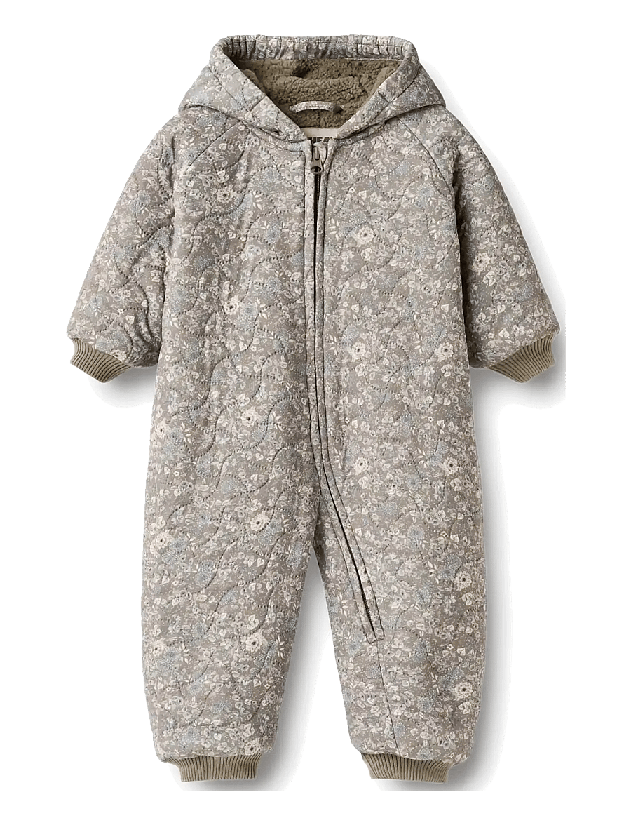 Wheat - Thermo Suit Krammo - thermo overalls - grey stone flowers - 1
