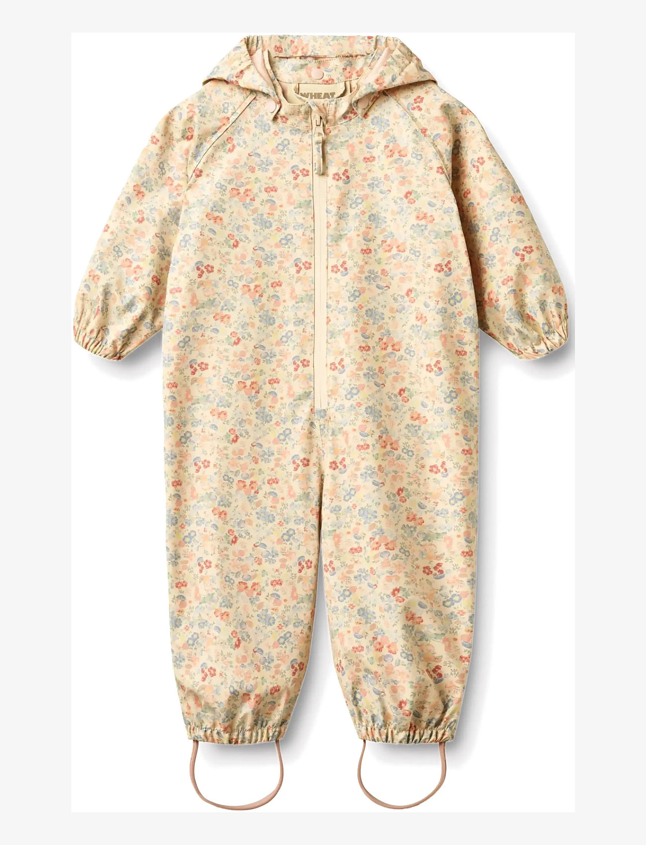 Wheat - Rainsuit Mika - rainwear coveralls - flowers and seashells - 0