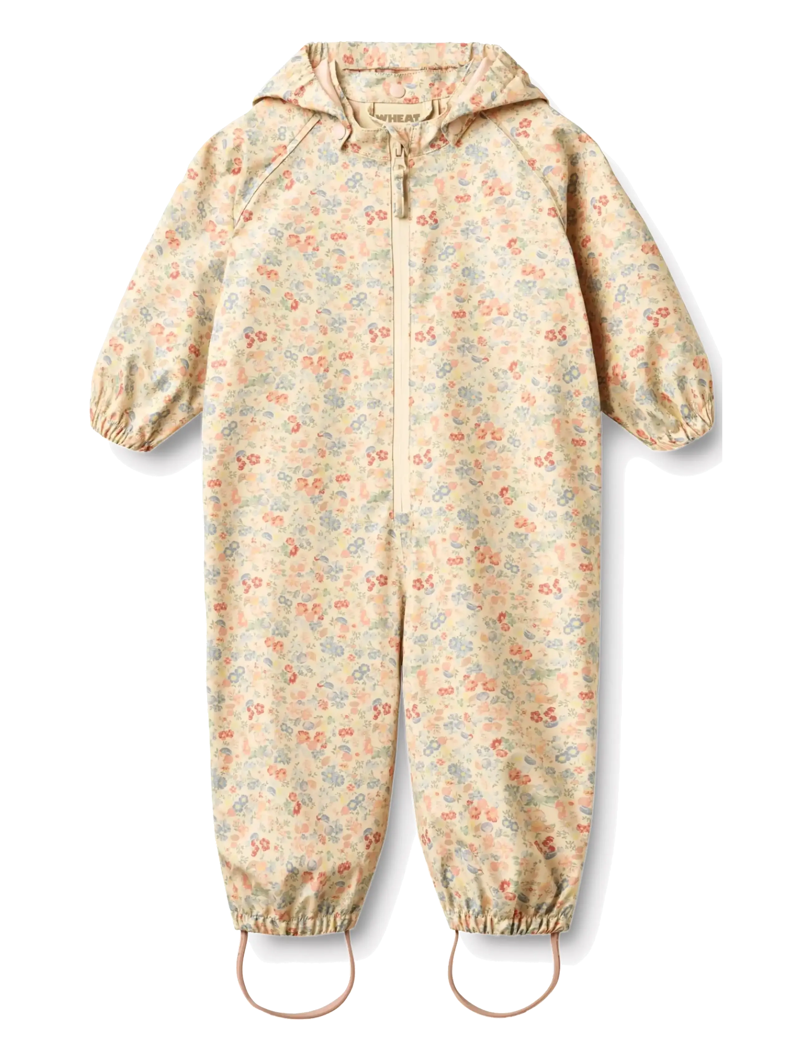 Wheat Rainsuit Mika - Overalls - FLOWERS AND SEASHELLS / yellow