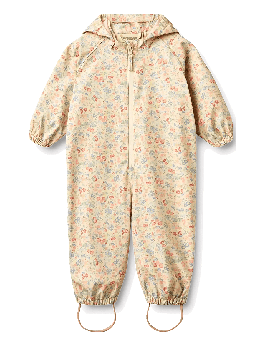 Wheat - Rainsuit Mika - regndress - flowers and seashells - 0
