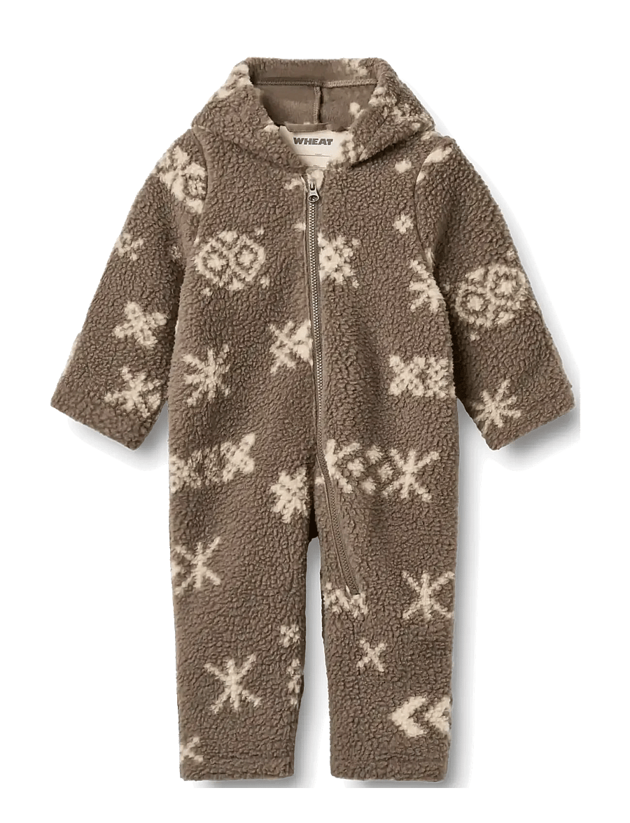 Wheat - Fleece suit Allo - fleece-sets - dry wood jacquard - 0