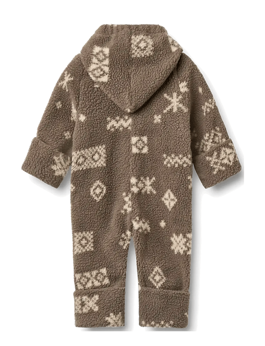 Wheat - Fleece suit Allo - fleece-sets - dry wood jacquard - 1