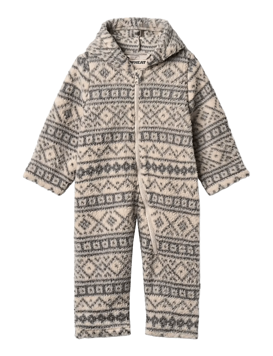 Wheat - Fleece suit Allo - fliisist komplektid - warm sand jaquard - 0