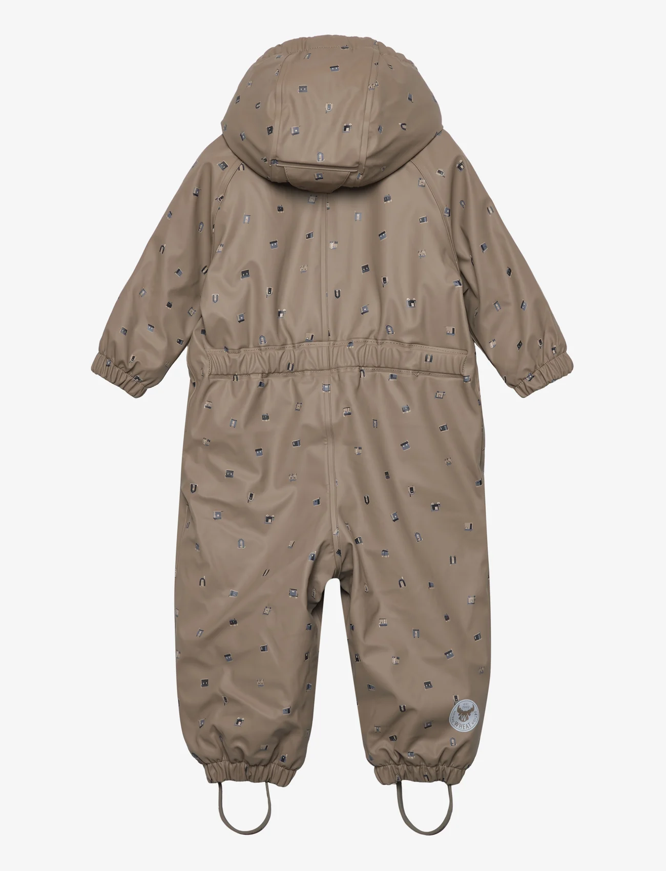 Wheat - Thermo Rainsuit Aiko - regndress - dry grey houses - 1