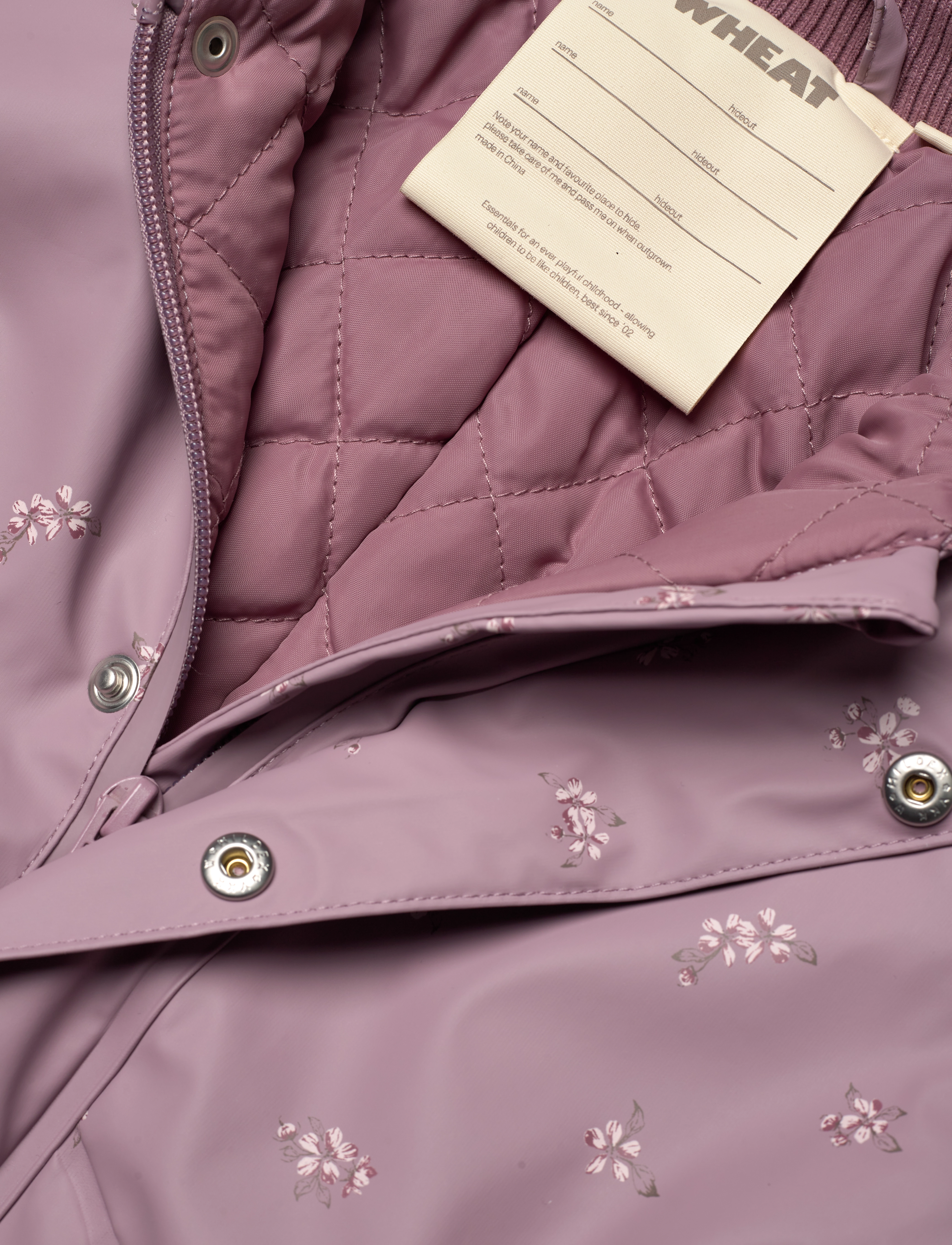 Wheat - Thermo Rainsuit Aiko - soft lilac flowers - 4