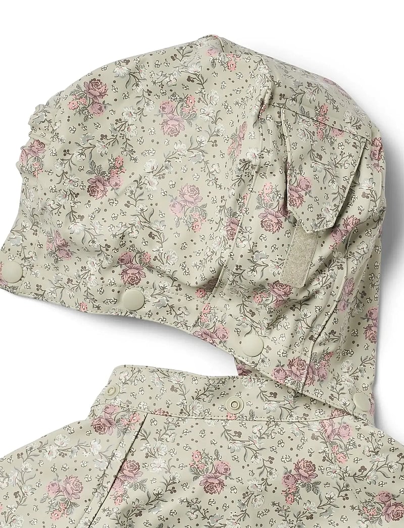 Wheat - Rainwear Chardy Jacket - vihmajoped - slightly green flowers - 2