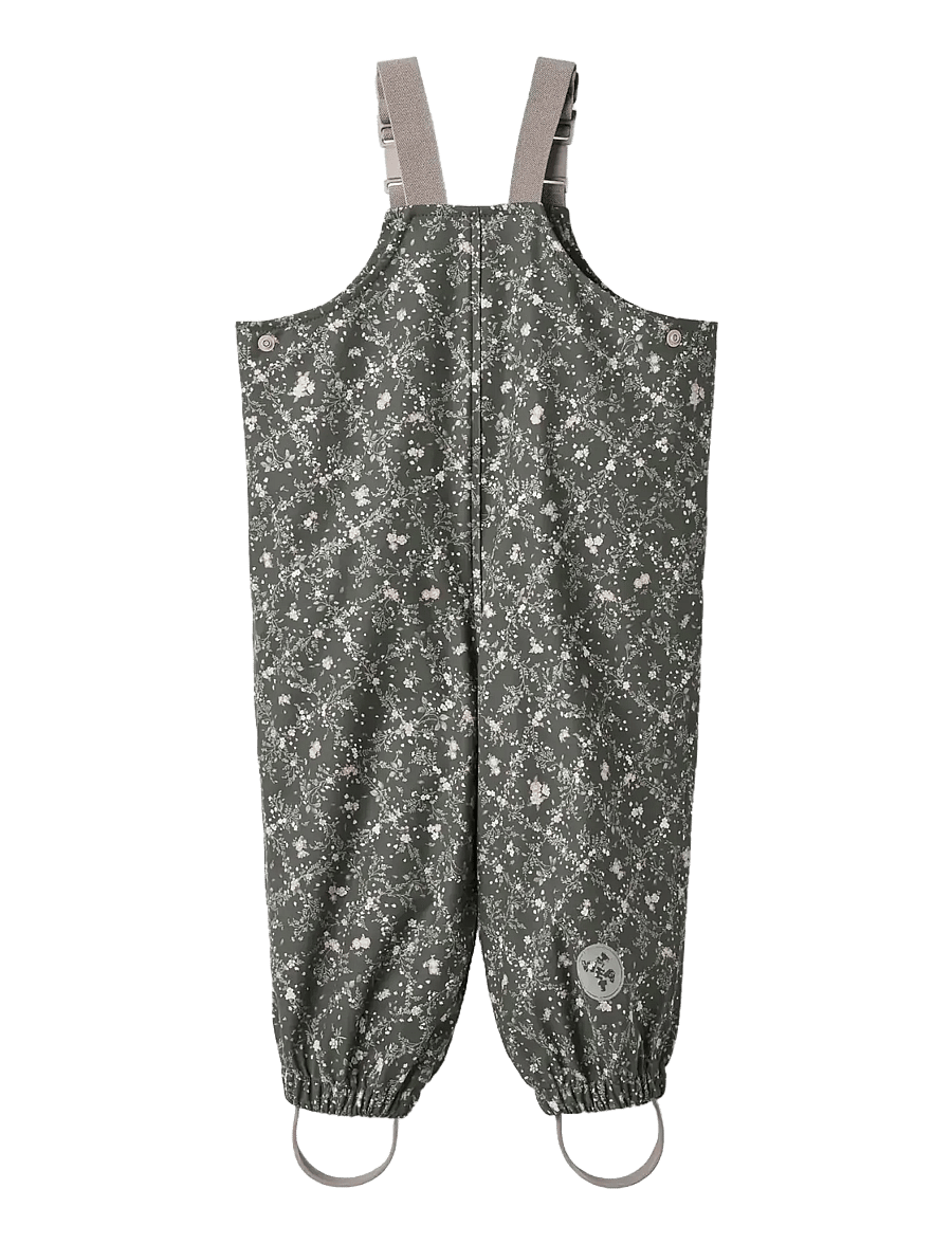 Wheat - Rainwear Charlo Overalls - regnbyxor - forest lake checked flowers - 1