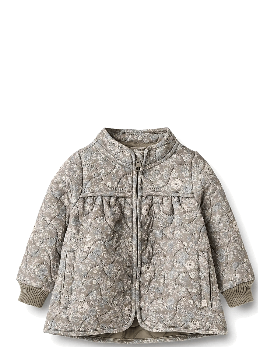 Wheat - Thermo Jacket Thilde - tepitud joped - grey stone flowers - 0