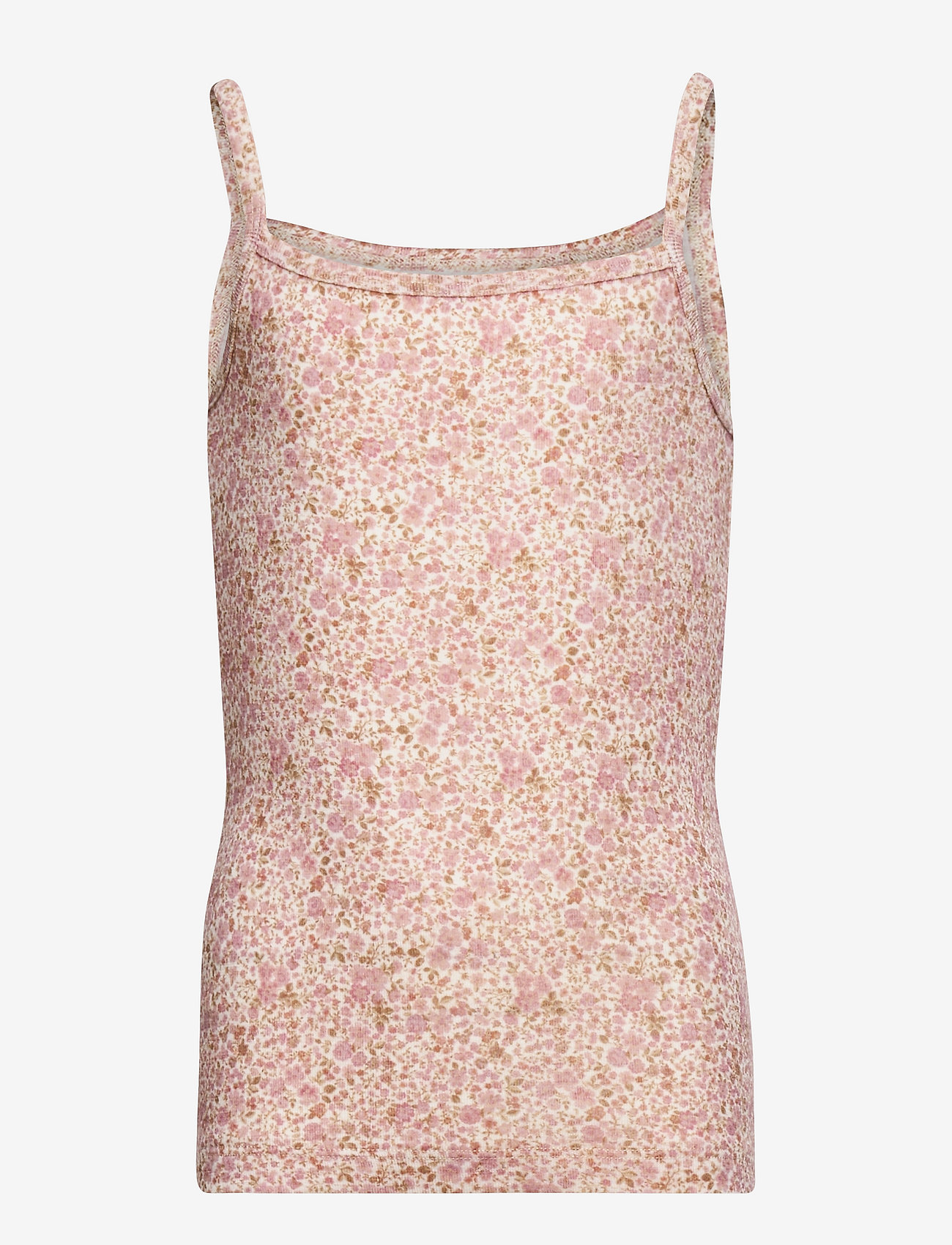 Wheat - Girls Wool Singlet - ivory flowers - 0