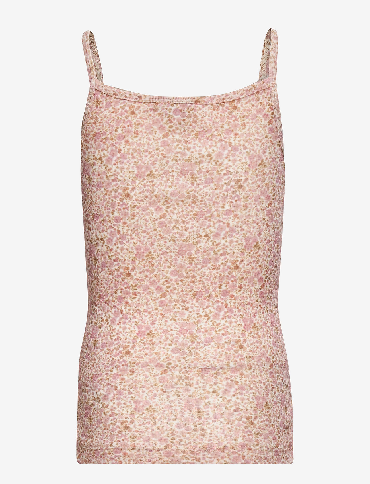 Wheat - Girls Wool Singlet - ivory flowers - 1