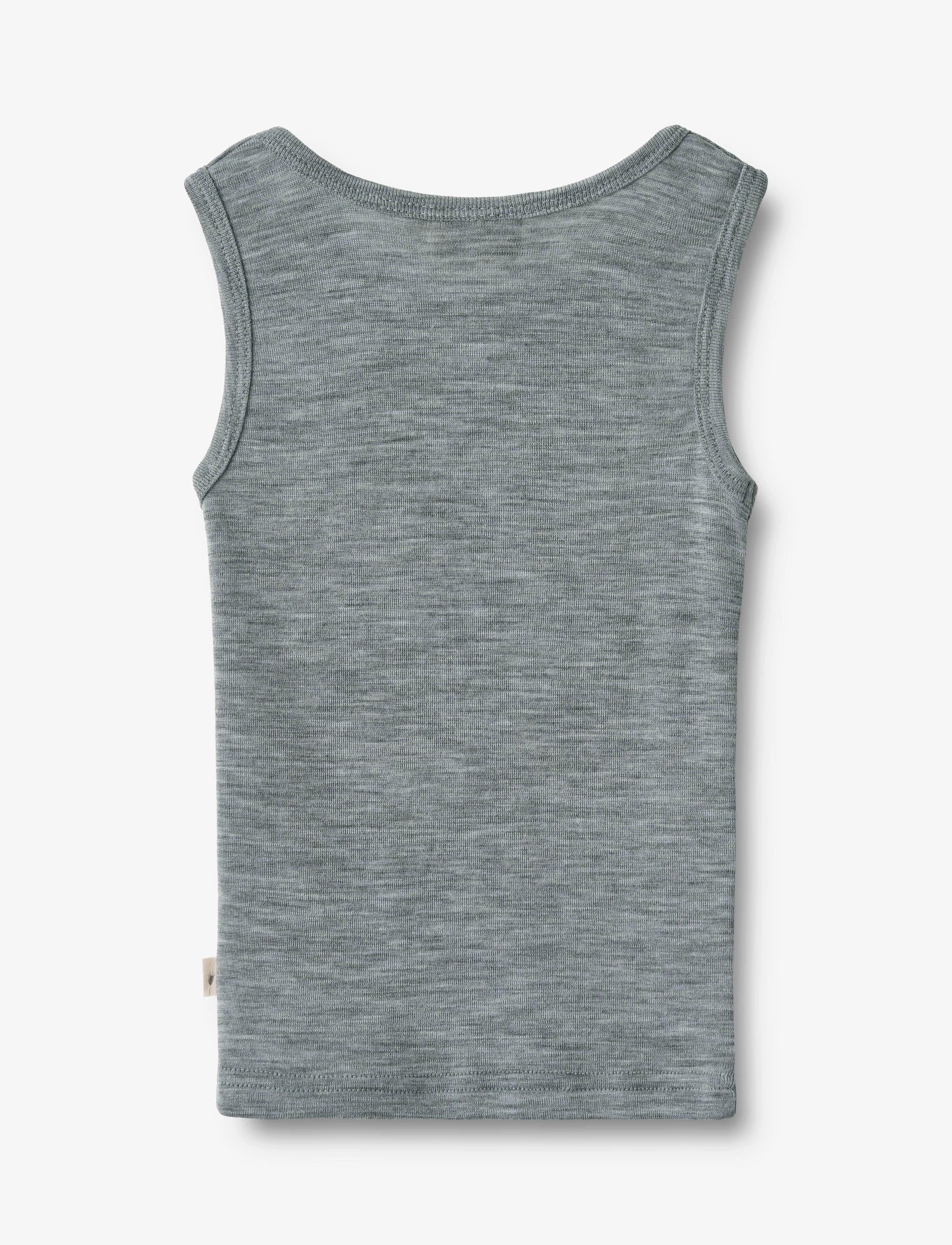 Wheat - Wool Singlet Iggy - varrukateta - melange grey - 1