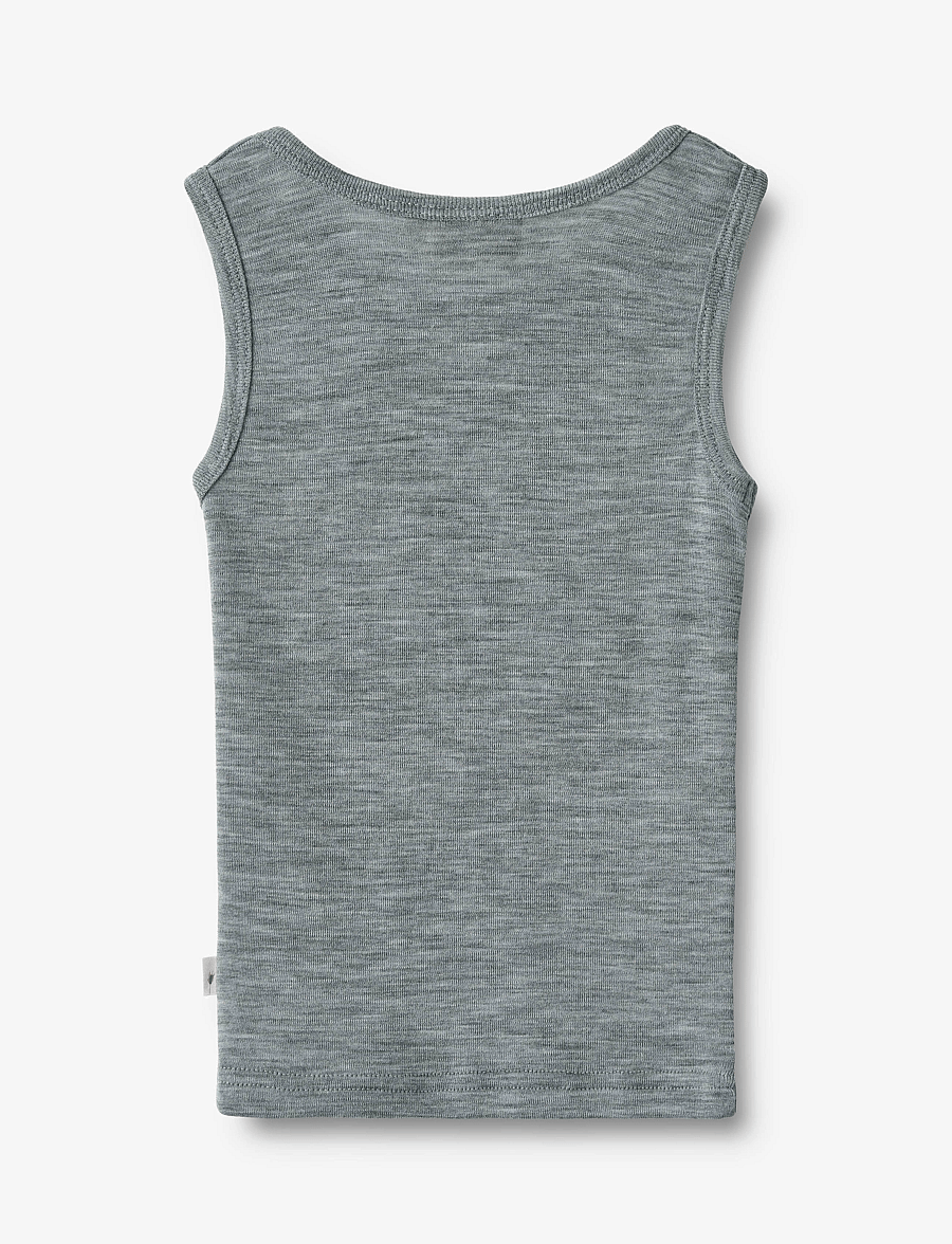 Wheat - Wool Singlet Iggy - tanktops - melange grey - 1