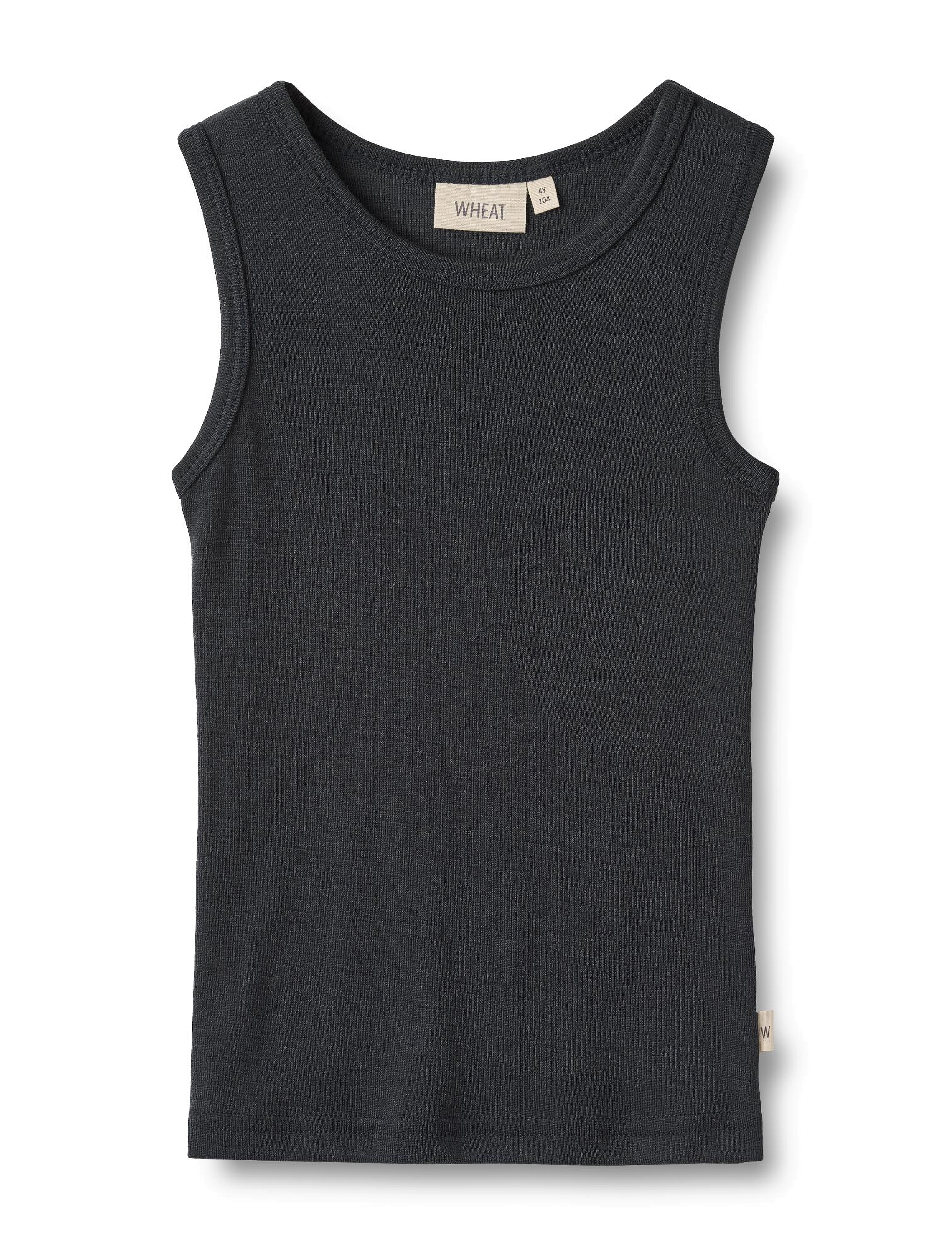 Wheat Wool Singlet Iggy - Toppar & T-shirts - NAVY / blue