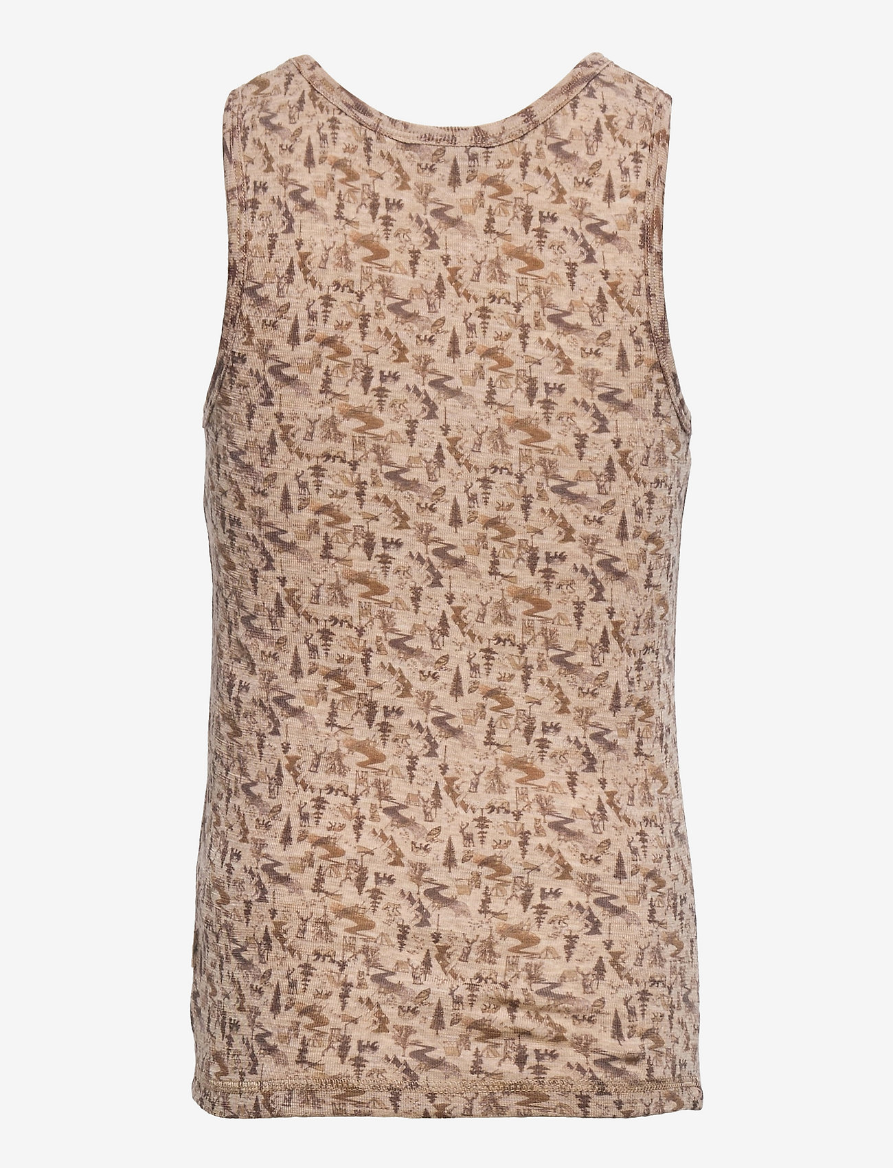 Wheat - Boys Wool Singlet - khaki wild life - 1