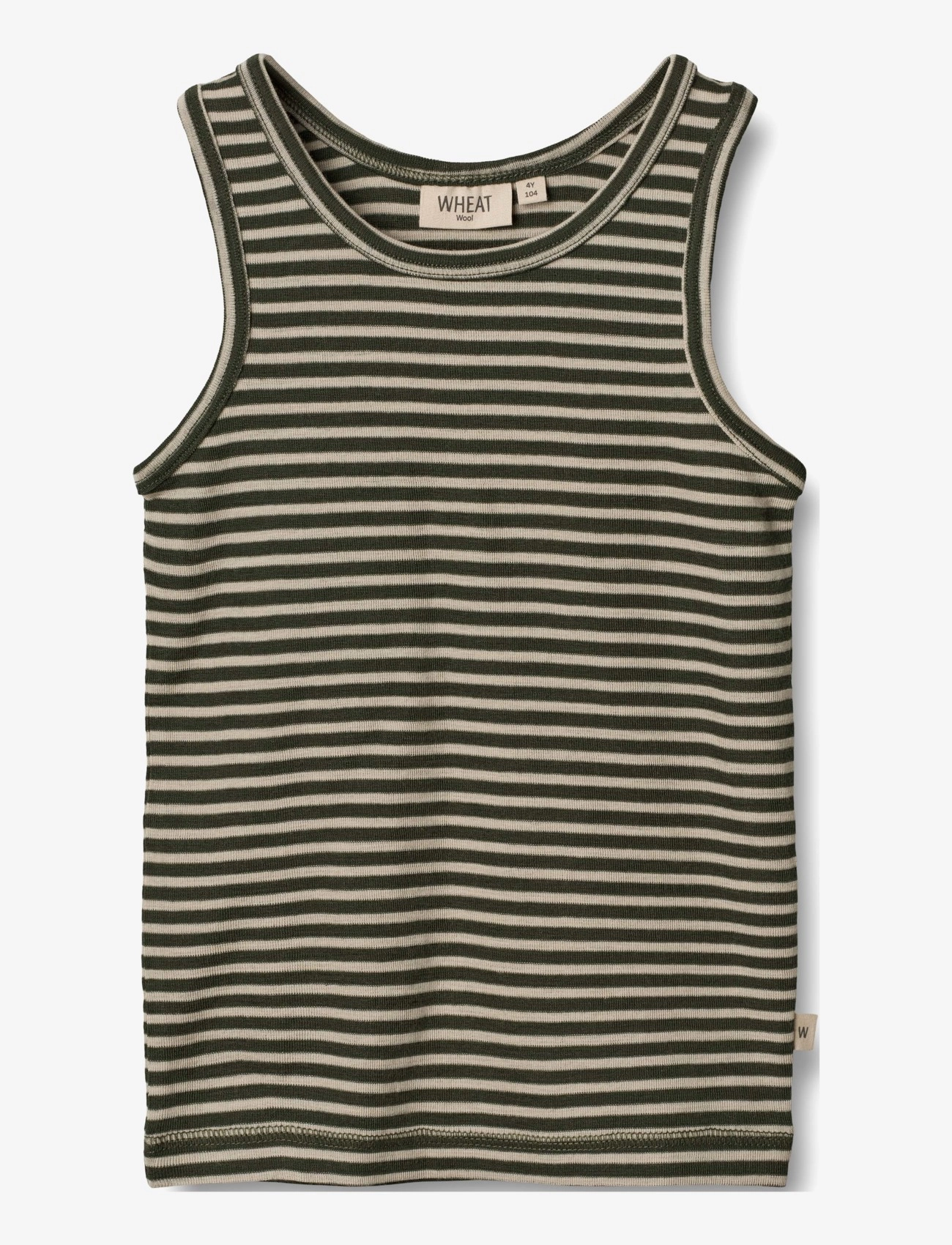 Wool Singlet Iggy - GREEN STRIPE