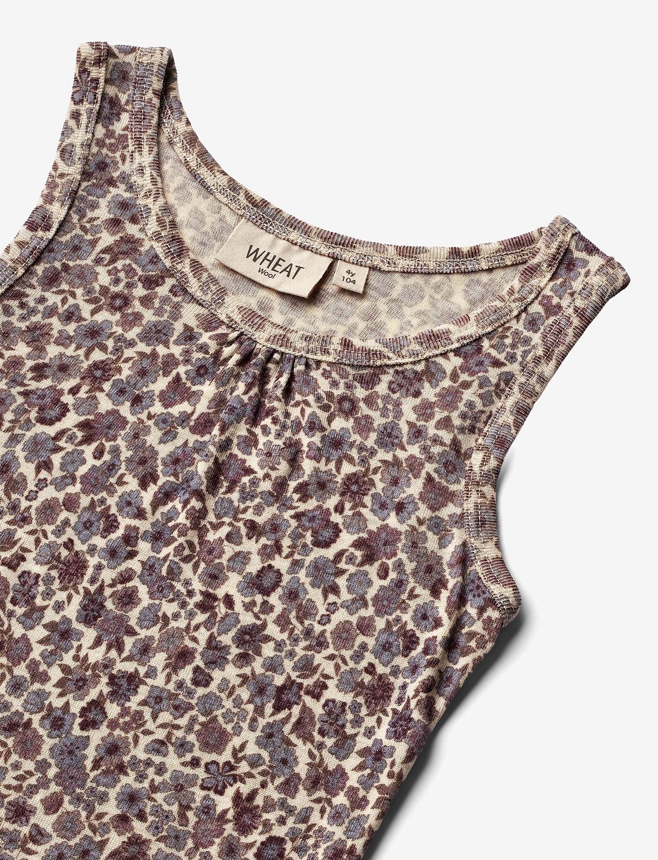 Wheat - Wool Singlet Elga - purple flowers - 2