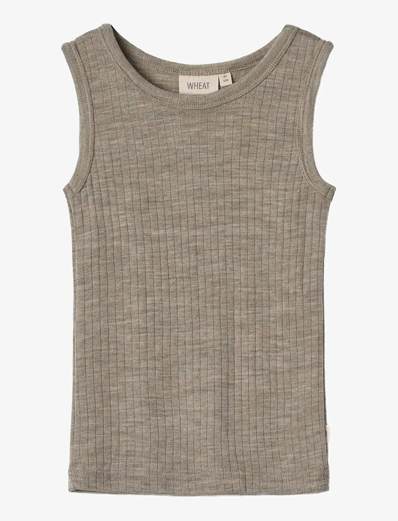 Wheat - Wool Silk Singlet Iggy - khaki melange - 0
